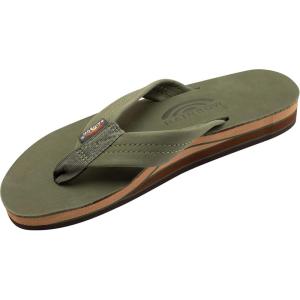 image:imageRainbow Sandals Womens Double Layer Wide Strap wArchForest Green WFawn Midsole