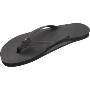 image:imageRainbow Sandals Womens Single Layer Leather Sandal Narrow StrapBlack