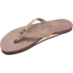 image:imageRainbow Sandals Womens Single Layer Leather Sandal Narrow StrapDark Brown