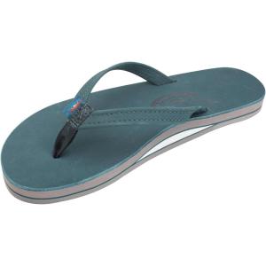 image:imageRainbow Sandals Womens Single Layer Leather Sandal Narrow StrapTurquoise Grey