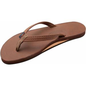 image:imageRainbow Sandals Ladies Luxury Leather  Single Layer Arch Support With 12 Narrow StrapPecan