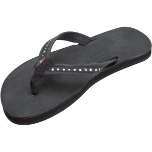 image:imageRainbow Sandals Kids Single Layer Premier Leather wNarrow Crystal StrapPremier Black