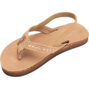 image:imageRainbow Sandals Kids Single Layer Premier Leather wNarrow Crystal StrapSierra Brown With Backstrap