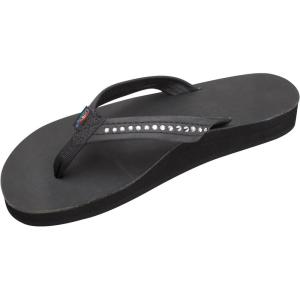 image:imageRainbow Sandals Womens Double Layer Arch Premier Leather w 34 Swarovski Crystal StrapClassic Black