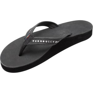 image:imageRainbow Sandals Womens Double Layer Arch Premier Leather w 34 Swarovski Crystal StrapPremier Black