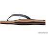 image:imageRainbow Sandals Womens Double Layer Narrow Strap Leather Sandals wArchNavy WFawn Midsole
