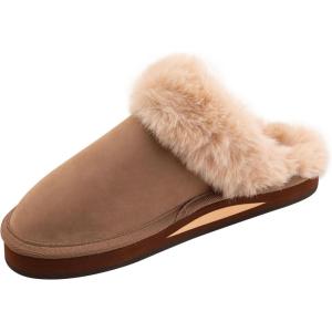 image:imageRainbow Sandals Ladies Sunset Snugs  Premier Leather Fleece Lined SlipperDark Brown