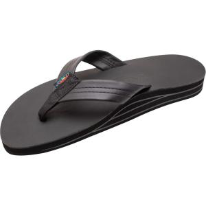 image:imageRainbow Sandals Mens Double Layer Leather wArch SupportClassic Black