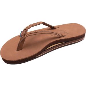 image:imageRainbow Sandals Womens Double Layer Flirty Braidy Premier Leather wSingle Braided StrapRedwood