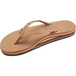 image:imageRainbow Sandals Womens Double Layer Flirty Braidy Premier Leather wSingle Braided StrapSierra Brown