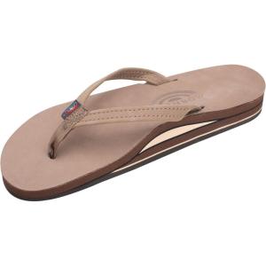 image:imageRainbow Sandals Womens Double Layer Narrow Strap Leather Sandals wArchDark Brown