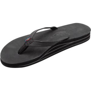 image:imageRainbow Sandals Womens Double Layer Narrow Strap Leather Sandals wArchPremier Black