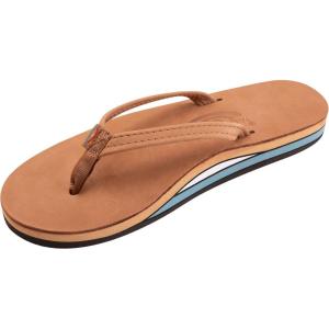 image:imageRainbow Sandals Womens Double Layer Narrow Strap Leather Sandals wArchPremier TanBlue