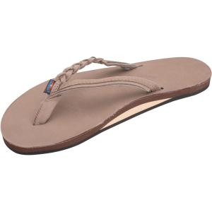 image:imageRainbow Sandals Womens Flirty Braidy Premier Leather wSingle Braided StrapDark Brown