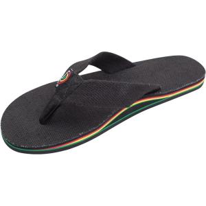 image:imageRainbow Sandals Womens Single Layer Hemp Black wRasta Mid Sole Ladies Medium 6575 DM US