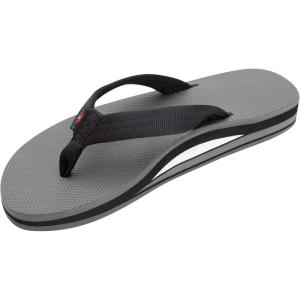 image:imageRainbow Sandals Womenss Double Layer Soft Top 1 EVA Rubber Filled Nylon StrapBlackGrey
