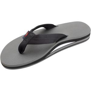 image:imageRainbow Sandals Mens Double Layer Soft Top 1 EVA Rubber Filled Nylon StrapBlackGrey