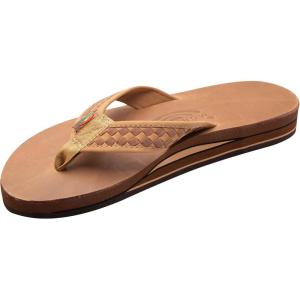 image:imageRainbow Sandals Mens The Bentley Luxury Leather  Double Layer Arch Hand Woven StrapBuckskin