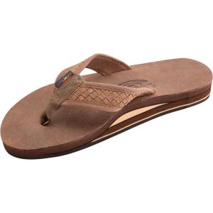 image:imageRainbow Sandals Mens The Bentley Luxury Leather  Double Layer Arch Hand Woven StrapNogales Wood