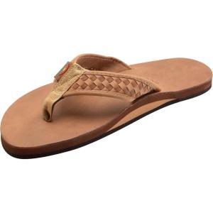 image:imageRainbow Sandals Mens The Bentley Luxury Leather  Single Layer Arch Hand Woven StrapBuckskin