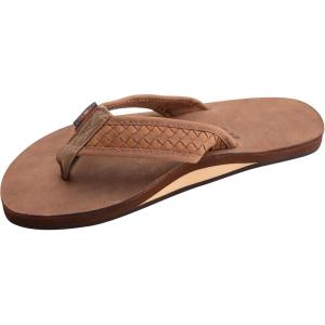 image:imageRainbow Sandals Mens The Bentley Luxury Leather  Single Layer Arch Hand Woven StrapNogales Wood