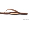 image:imageRainbow Sandals Ladies Las Flores  Single Layer Premier Leather with a Floral 12 Narrow StrapDark Brown