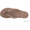image:imageRainbow Sandals Womens Single Layer Premier Leather wSwarovski Crystal Narrow StrapDark Brown