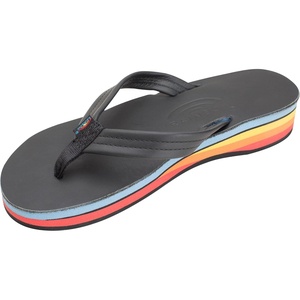 image:imageRainbow Sandals Womens Four Layer Wedge 34 Leather Strap BlackRainbow Ladies Medium  6575 BM US