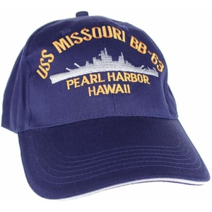 image:imageEmbroidered USS Missouri Battle Ship Cap hatNavy Blue